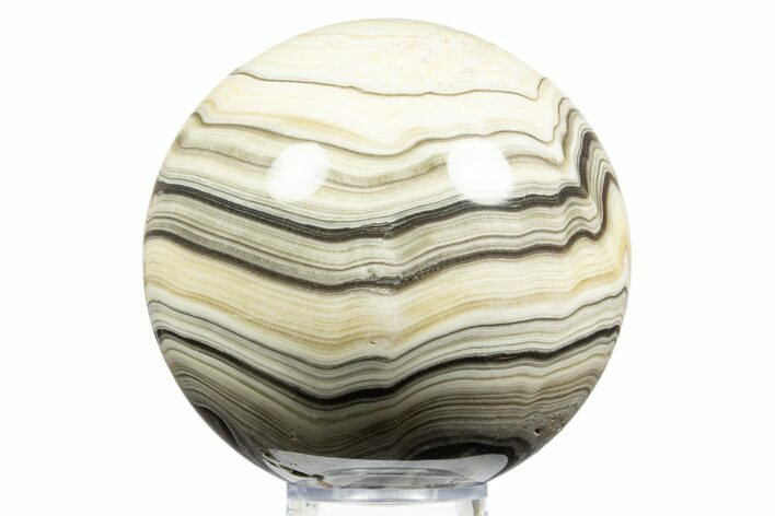Polished Banded Yavapai Travertine Sphere - Arizona #311710